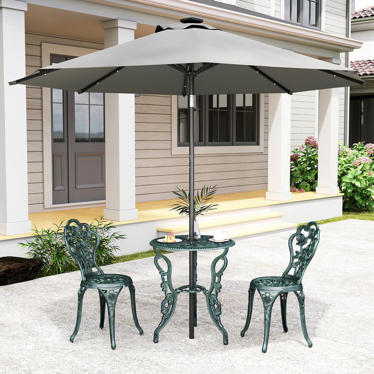 GARTENMÖBEL Set, Gussaluminium, Grün - Grün, Metall - Outsunny