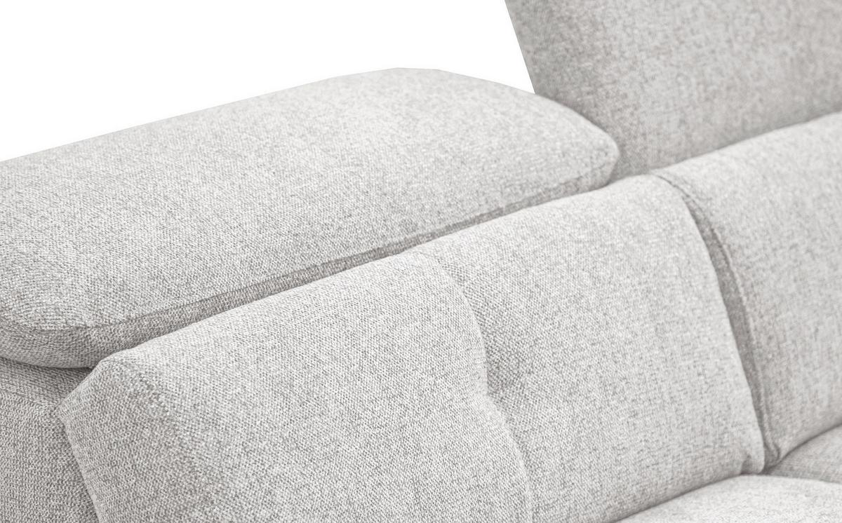 SOFA AVENA 3-Sitzer mit 1 Relaxfunktion, hellgrau - Hellgrau, Holzwerkstoff/Textil (204/80/108cm) - Wozimo