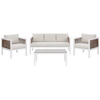LOUNGE-SET 5-sitzer Aluminium Weiß Borello - Weiß, Metall - Beliani