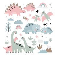 WANDAUFKLEBER 60x89cm - Dino-Familie - Multicolor, Kunststoff (60/89/0.1cm) - Wallfluent