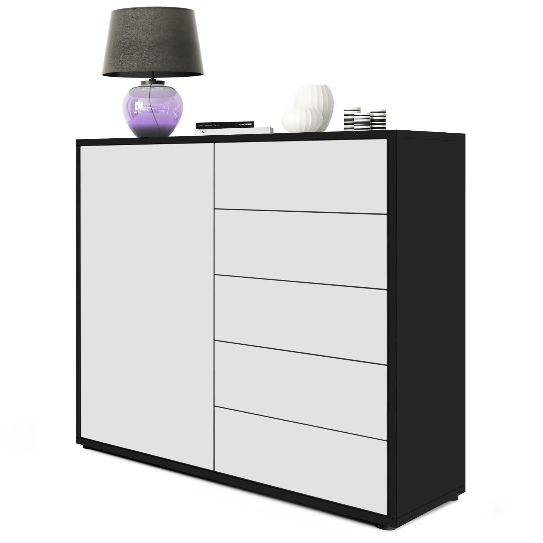 KOMMODE Ben Front in Weiß matt - Weiß, Holzwerkstoff (79/74/36cm) - Vladon