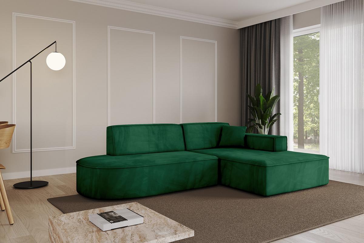 ECKSOFA Ottomane Rechts IREA-L1-v4 - 234x171x79 cm Grün - Grün, Holzwerkstoff/Textil (171/234cm) - ALTDECOR