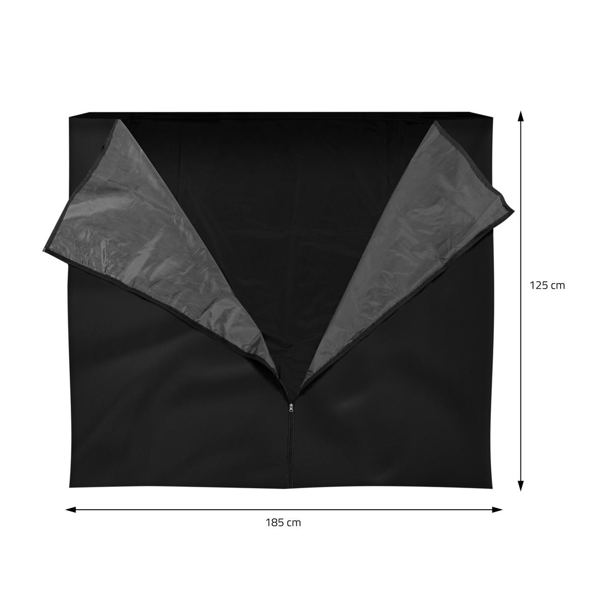 KAMINHOLZREGAL ABDECKUNG 185 x 125 cm Schwarz aus Polyester wetterfest - Schwarz, Kunststoff (125/125/185cm) - ML-DESIGN