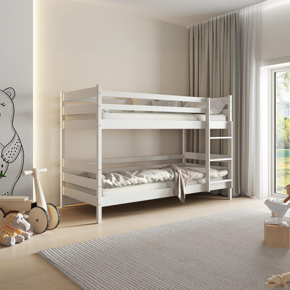 ETAGENBETT SIMBA 80x160 cm Weiß - Weiß, Holz (80/160cm) - MASSENO
