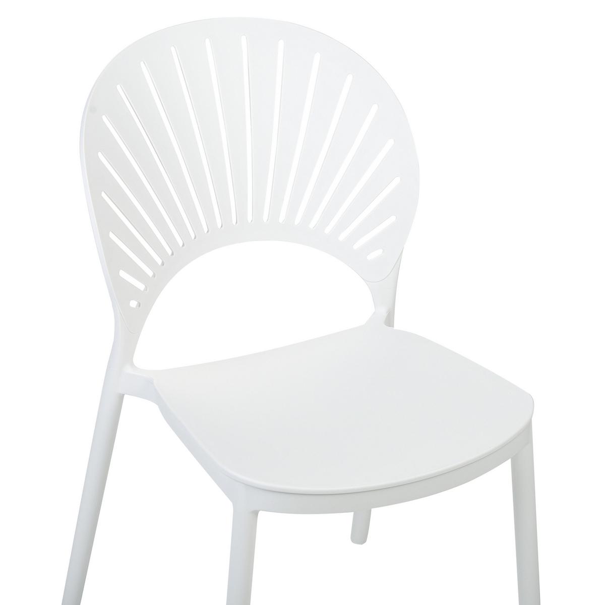 GARTENSTÜHLE 4er-Set Kunststoff weiß Ostia - Weiß, Kunststoff (46/83/51cm) - Beliani