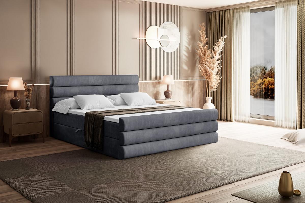 BOXBETT CELESTIA-Z - 180x200 cm - H4 - Dunkelgrau - Dunkelgrau, Holzwerkstoff (180/200cm) - ALTDECOR