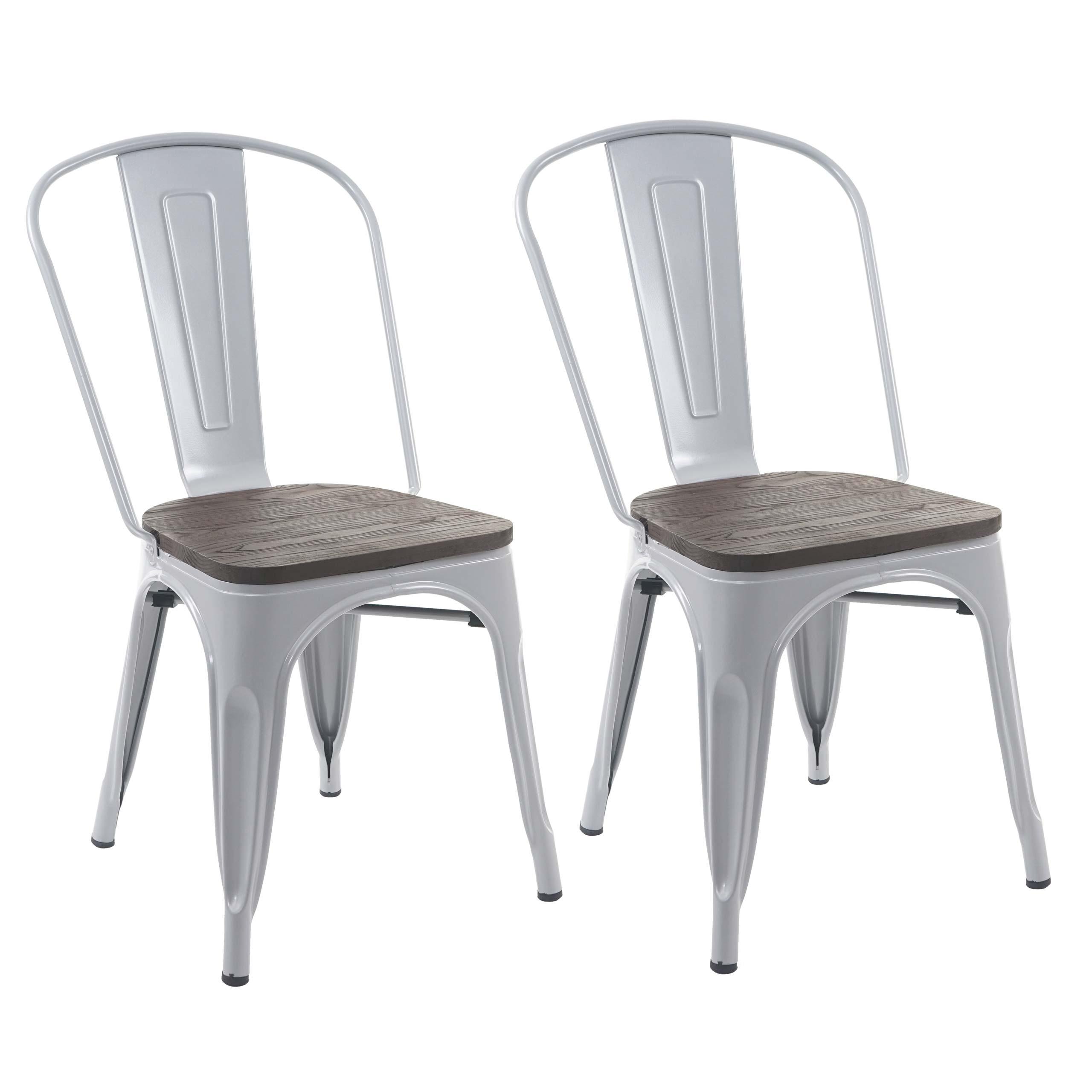 STUHL HOLZ-SITZFLÄCHE Grau 2er-Set - Grau, Holz (45/85/52cm) - MCW