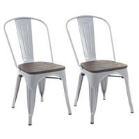 STUHL HOLZ-SITZFLÄCHE Grau 2er-Set - Grau, Holz (45/85/52cm) - MCW