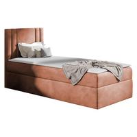 BOXBETT Carmen Mini, Seite zum Öffnen des Bettkastens: Links - H3 - Orange, Holz (80/200cm) - MIRJAN24