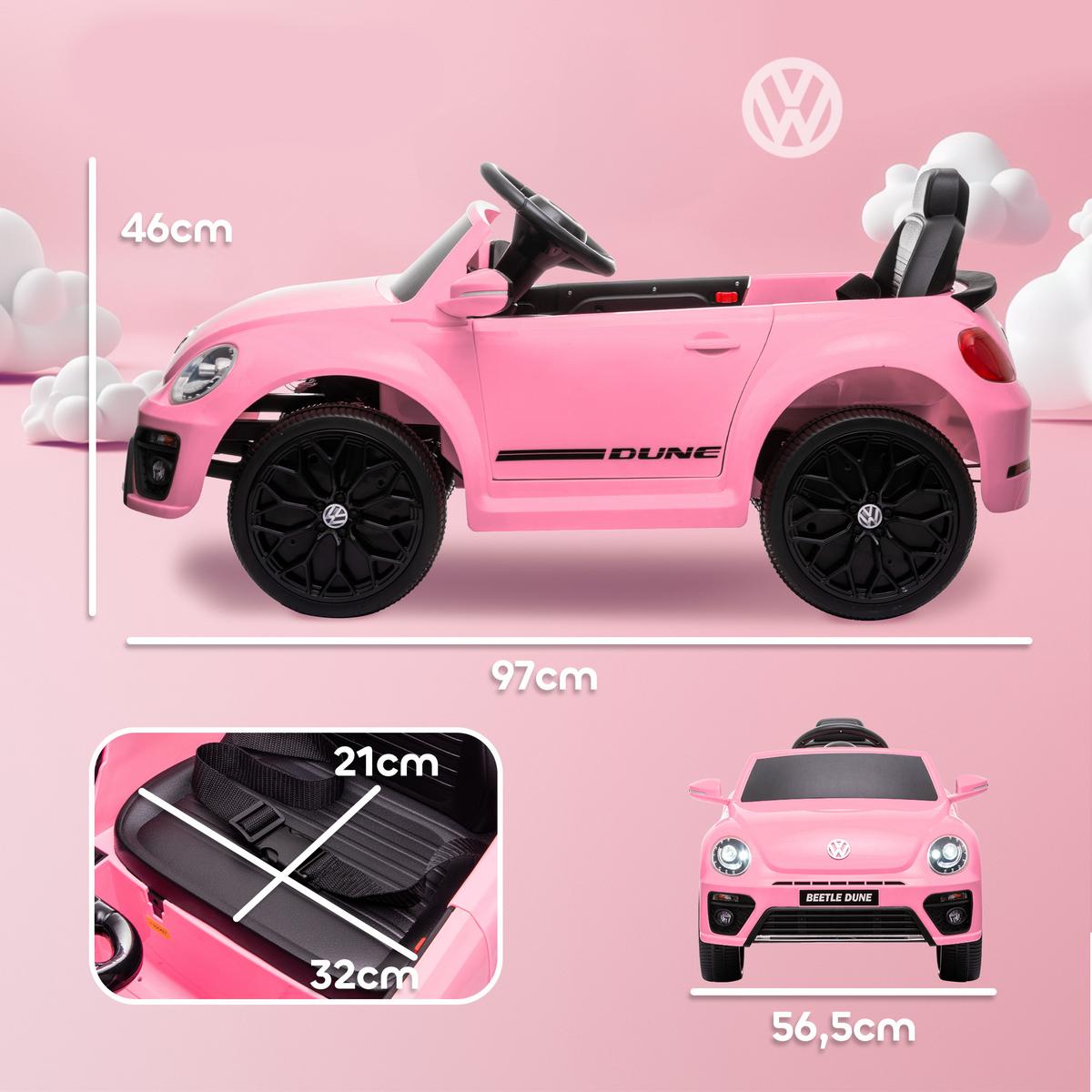 KINDER Elektroauto 12V Kinderauto mit 2,4G Fernbedienung, Musik, Hupe, 3-5 km/h - Rosa, Kunststoff (97/56.5/46cm) - AIYAPLAY