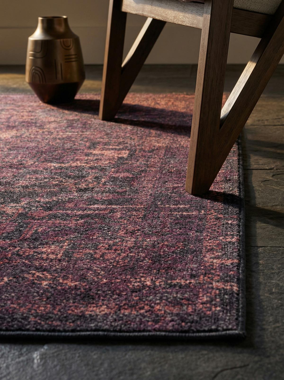 TEPPICH Flachgewebe Waschbar PIZOL in Rot, im Vintage-Stil, 200 x 290 cm - Rot, Textil (290/200cm) - KADIMA DESIGN