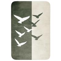 BADEMATTE Japandi - Vogel - Grün 60x90 cm - Olivgrün, Textil (60/90cm) - OnlyWow