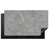 HERDABDECKPLATTE Beton - Schiefer - Grau - Struktur aus Beton Induktionsschutz 91.2x52 cm - Hellgrau, Kunststoff (91.2/52/0.2cm) - MuchoWow