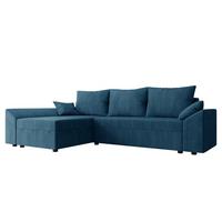 ECKSOFA Dante L Cord - Blau/Schwarz, Holz/Kunststoff (240/140cm) - MIRJAN24