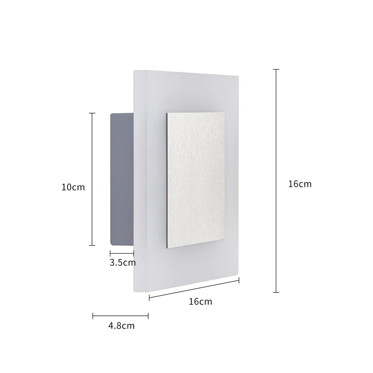 LED-WANDLEUCHTE Shimmerlite 16/16/4.8 cm - Schwarz, Metall (16/4.8/16cm) - ZMH