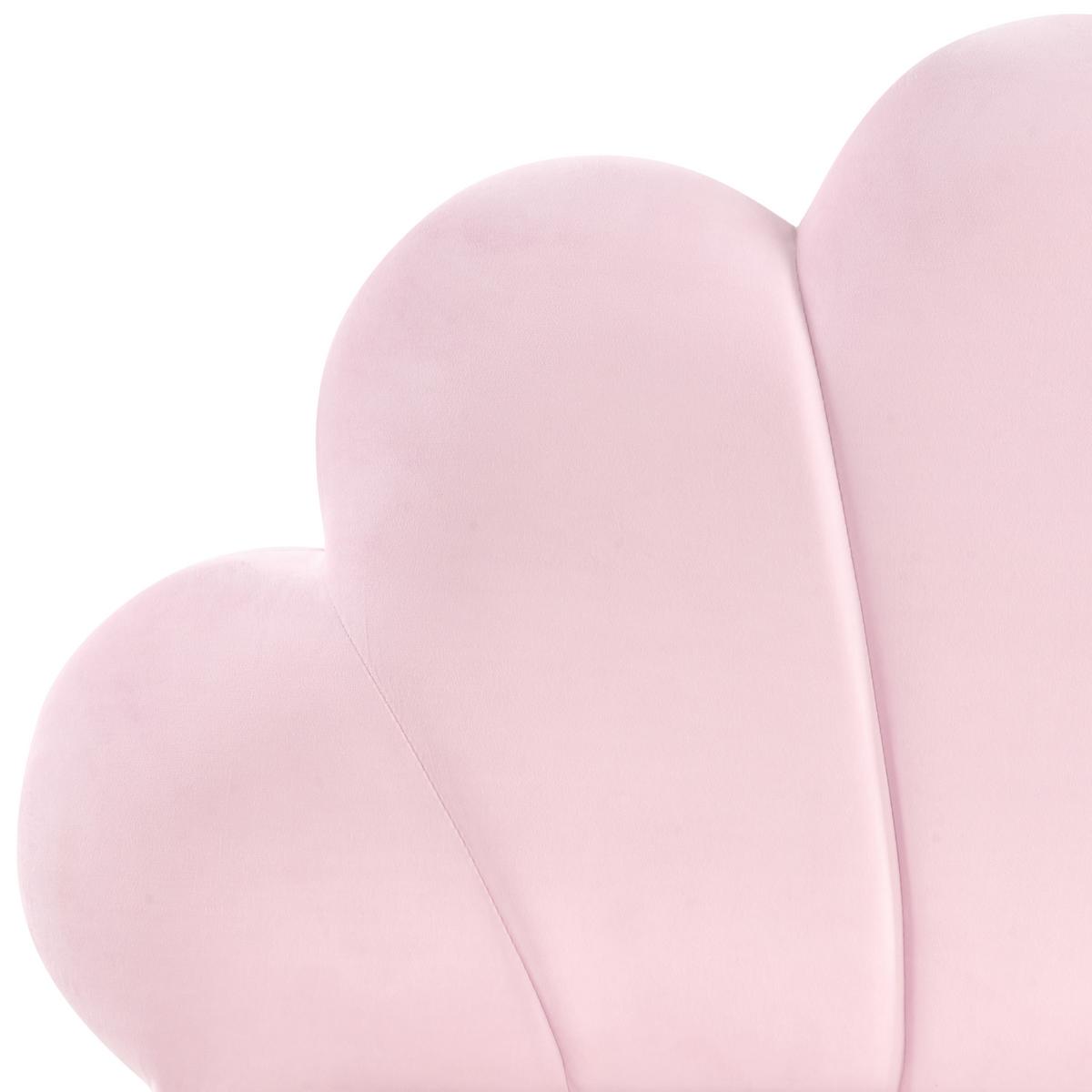 KINDERBETT Muschel Samtstoff 90/200 cm Rosa Neulise - Hellbraun, Textil (90/200cm) - Beliani