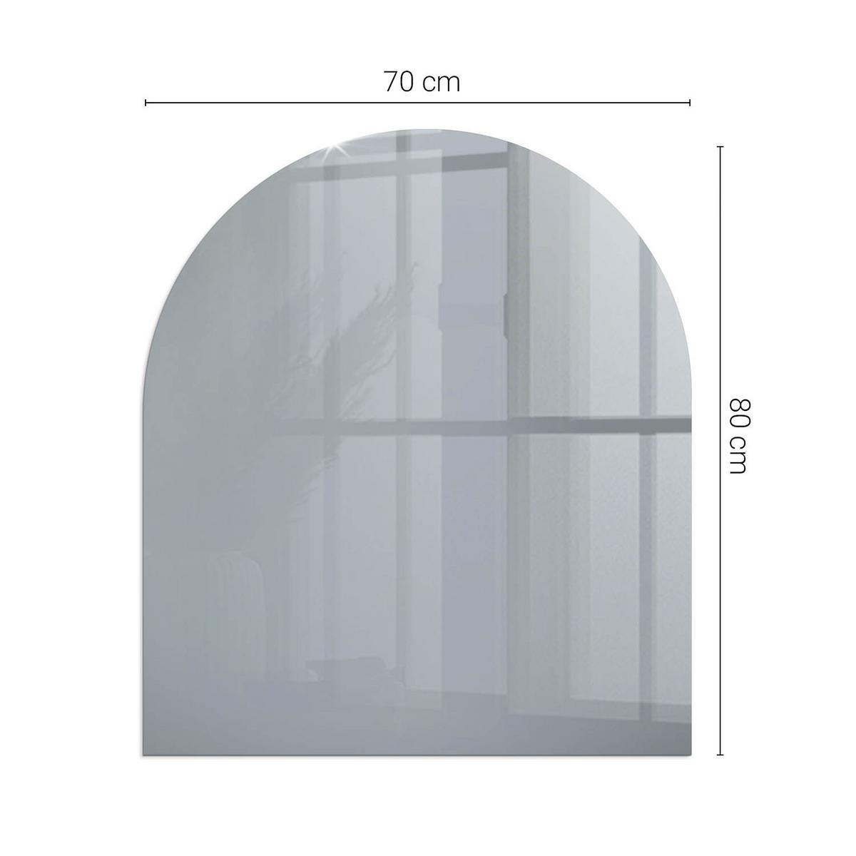 GLASPLATTE für Kamin 80x70 cm - Grau, Glas (80/70/0.4cm) - TULUP