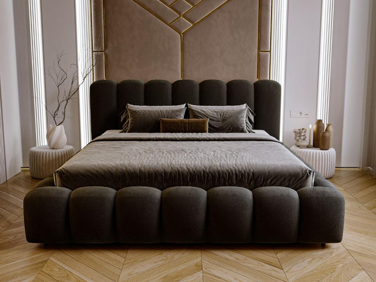 POLSTERBETT Averia 140x200 Schwarz - Schwarz, Textil (140/200cm) - Graingold