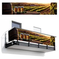BALKON-SICHTSCHUTZ Bier - Hopfen - Landschaft Deko XXL 500x110 cm - Grün, Kunststoff (500/110cm) - MuchoWow