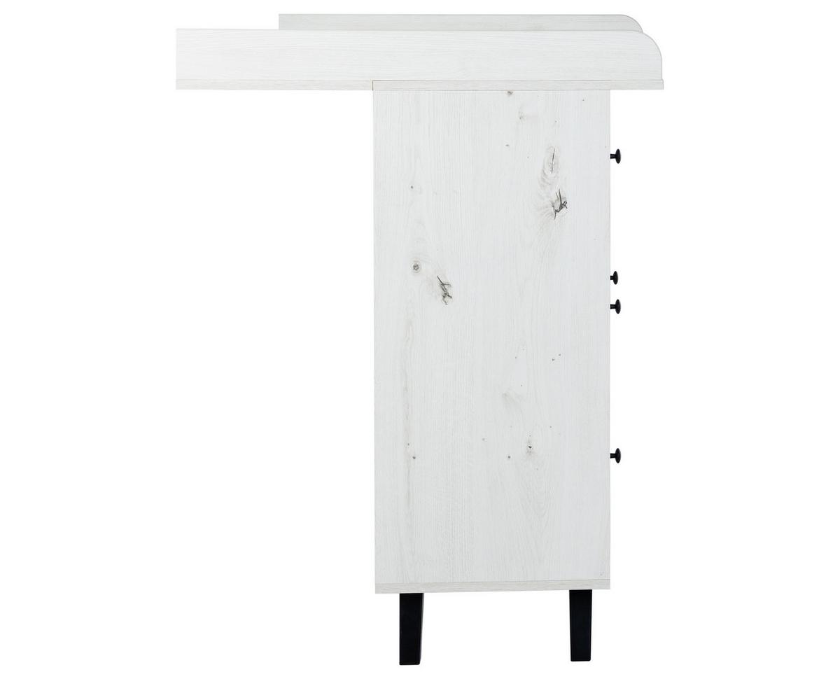 WICKELKOMMODE Lavea Landhausstil White Oak - Schwarz/Weiß, Holzwerkstoff/Kunststoff (88/100/75cm) - arthur berndt