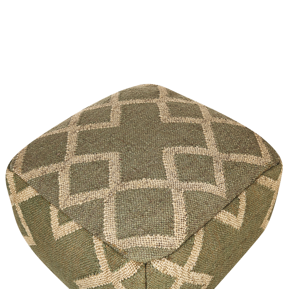 POUF Gopi 50/50/30 cm - Grün, Naturmaterialien (50/30/50cm) - Beliani