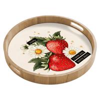 TABLETT Erdbeeren - Gänseblümchen - Zitat - Sterne 50x50 cm - Multicolor, Holz (50/5/5cm) - OnlyWow