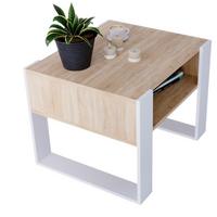 COUCHTISCH Karo65 65/45/53,6 - Eichefarben/Weiß, Holzwerkstoff (53.6/65/45cm) - RAUMHIRSCH FURNITURE