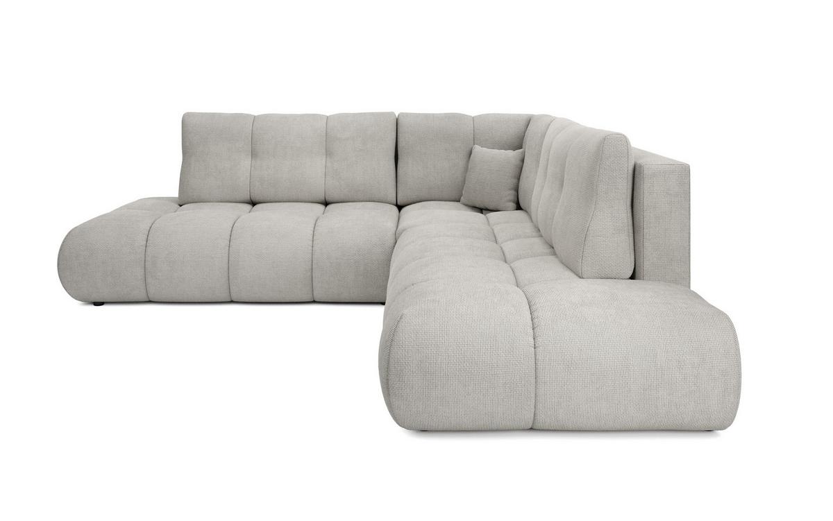 ECKSOFA DUCA II L-S Hellgrau Chenille mit Schlaffunktion - Hellgrau, Holz (266.5/266.5cm) - MASSENO