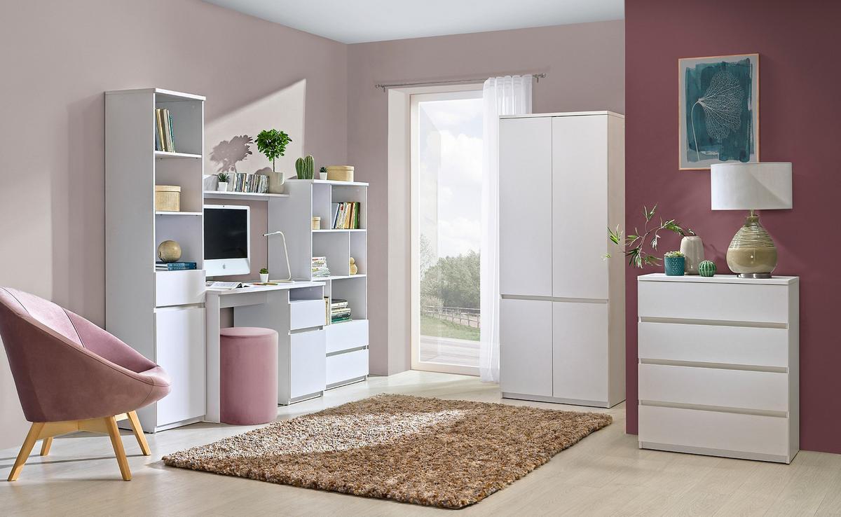 DREHTÜRENSCHRANK KRYOS 80,1/195,2/52cm 2-türig Weiß - Weiß, Holzwerkstoff (80.1/195.2/52cm) - MASSENO