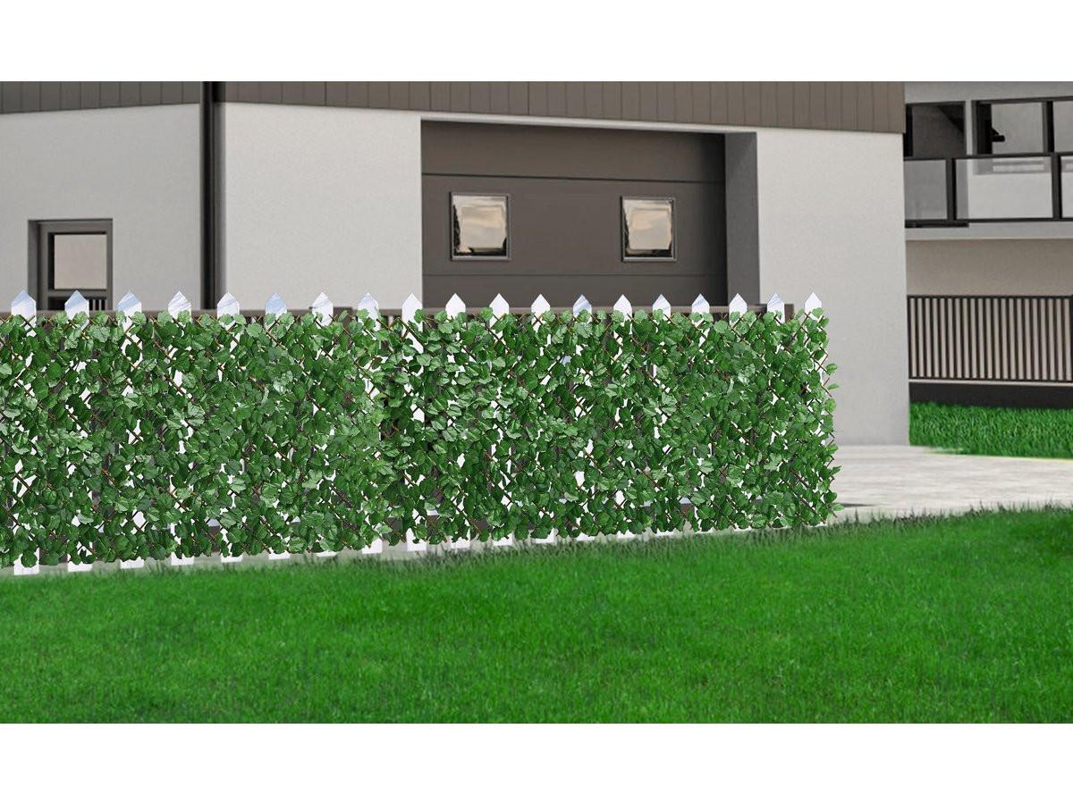 KUNSTHECKE lot de 2 clôtures en treillis de saule Grün - Grün, Kunststoff (100/200cm) - Habitat Garten