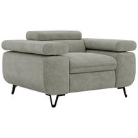SESSEL PETER 1 - Hellgrau Stukture - Hellgrau/Schwarz, Textil/Metall (126/76/99cm) - MKS