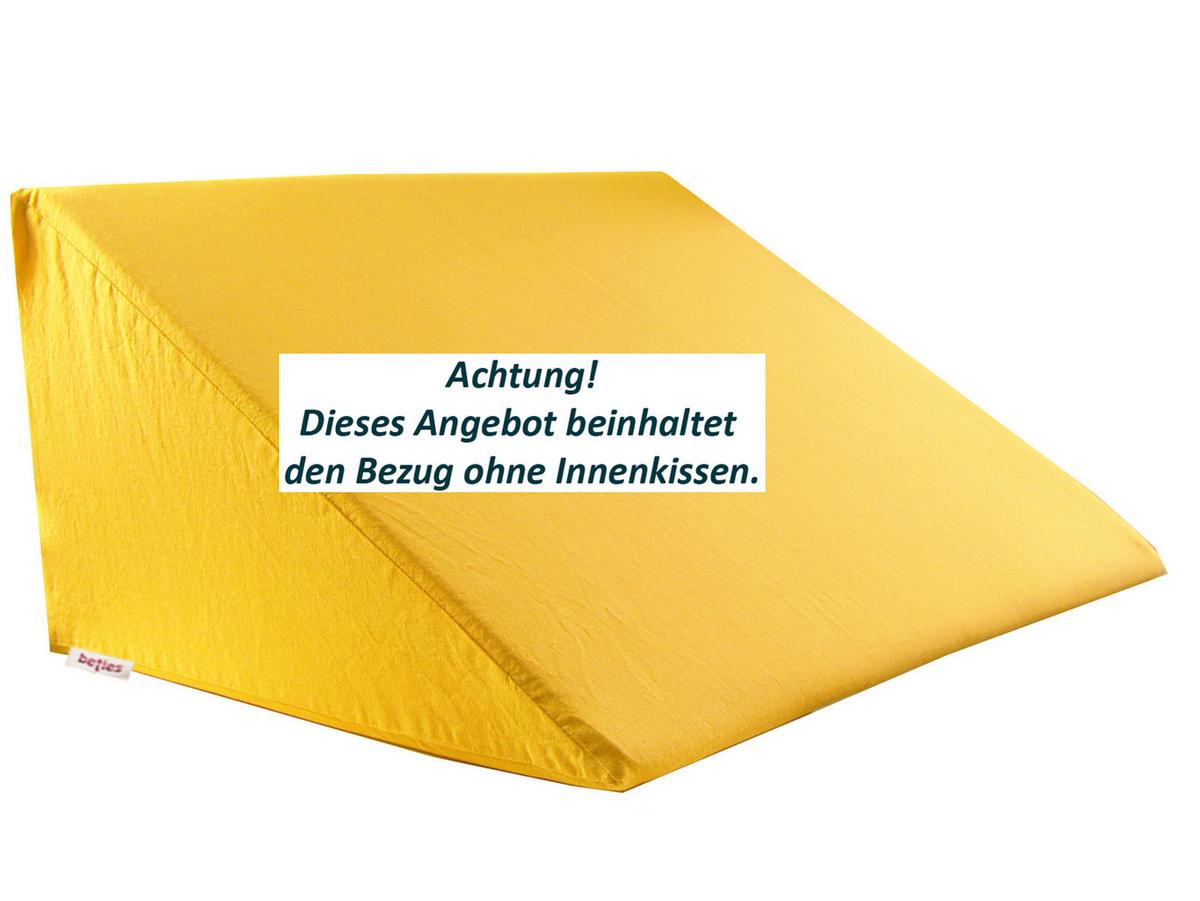 KEILKISSENBEZUG Basic 100% Baumwolle gelb 62/49/30 cm - Gelb, Textil (62/49cm) - beties Heimtextil
