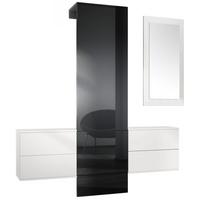 GARDEROBE Carlton Paneel in Schwarz Hochglanz - Schwarz Hochglanz, Holzwerkstoff (157/193/35cm) - Vladon