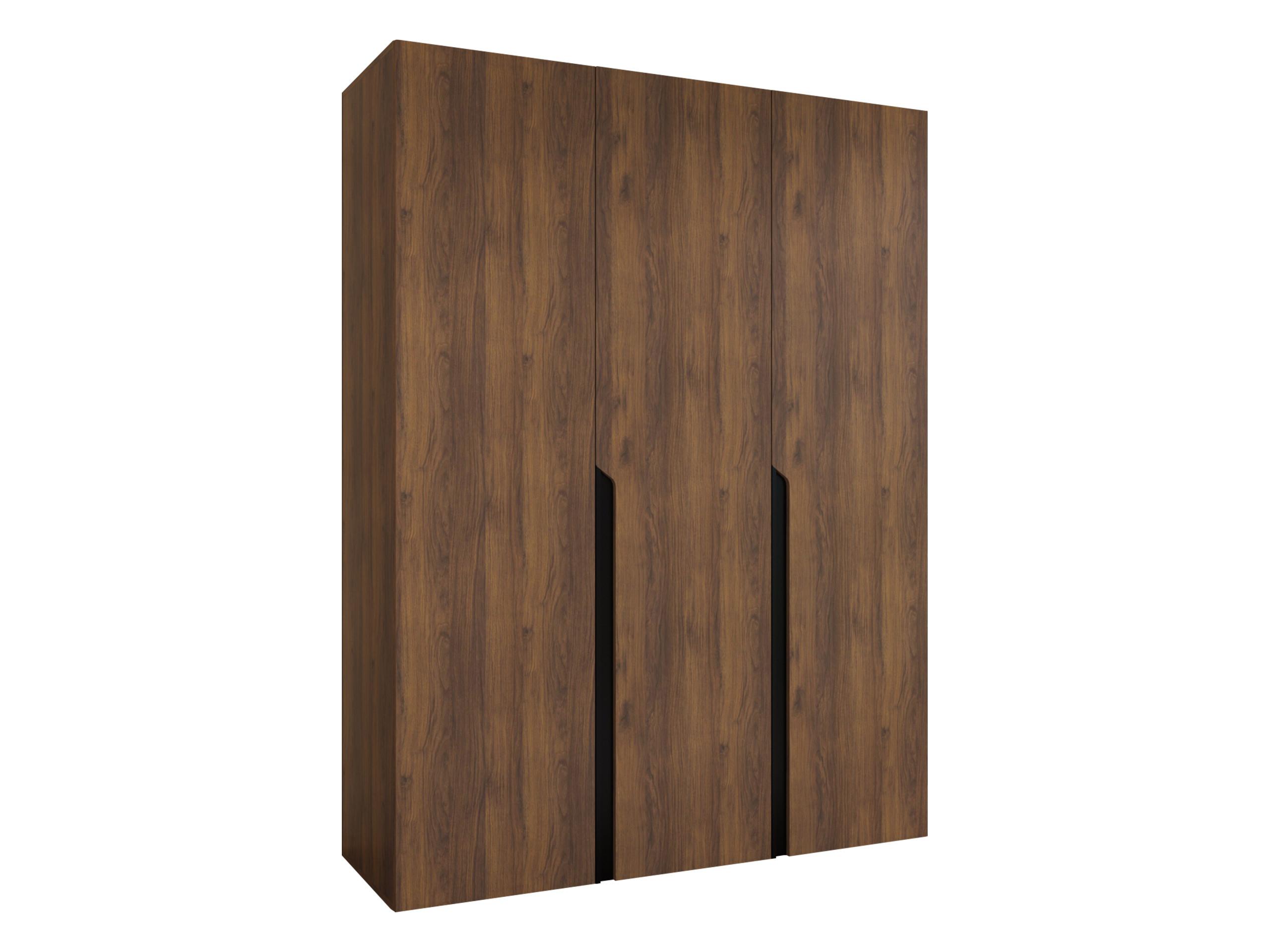 DREHTÜRENSCHRANK Mila I 150 - Nussbaumfarben/Schwarz, Holzwerkstoff/Kunststoff (150/202/52cm) - MIRJAN24