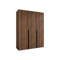 DREHTÜRENSCHRANK Mila I 150 - Nussbaumfarben/Schwarz, Holzwerkstoff/Kunststoff (150/202/52cm) - MIRJAN24