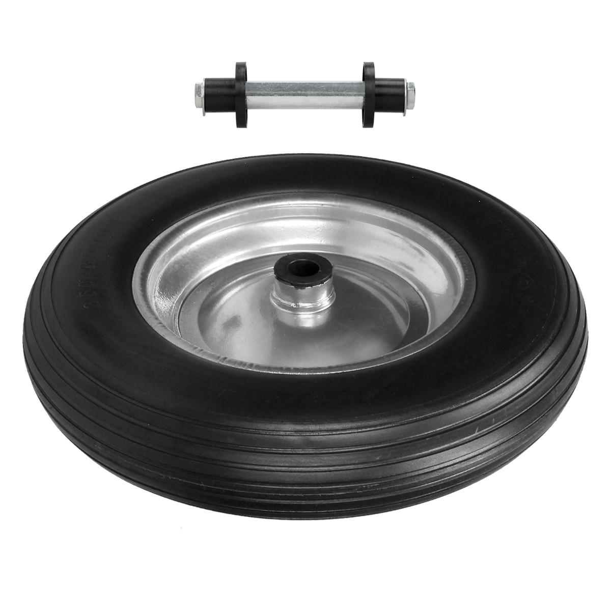 SCHUBKARRENRAD mit Achse - Schwarz, Metall (8/35/35cm) - ECD-Germany