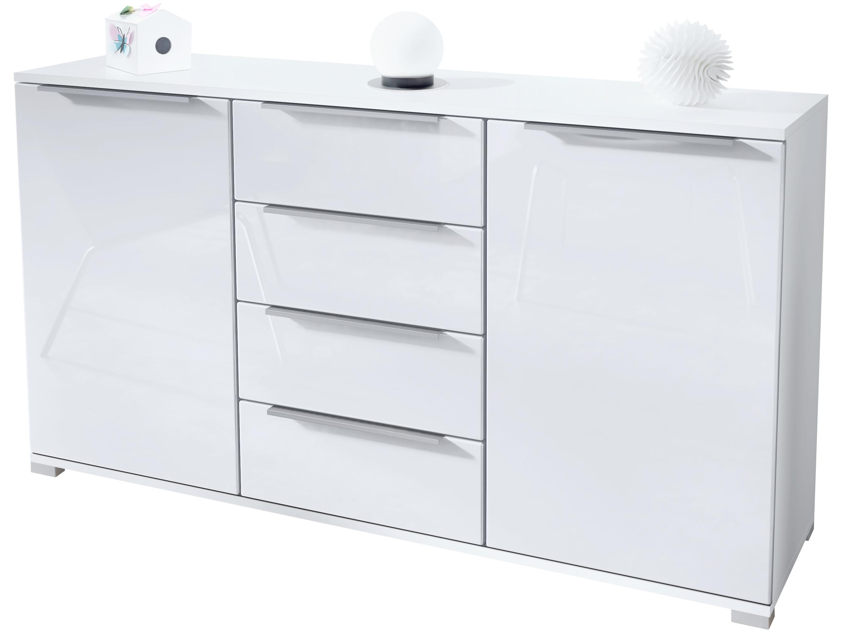 SIDEBOARD Linio Weiß Hochglanz - Weiß Hochglanz, Holzwerkstoff (138.5/75.5/35cm) - Vladon