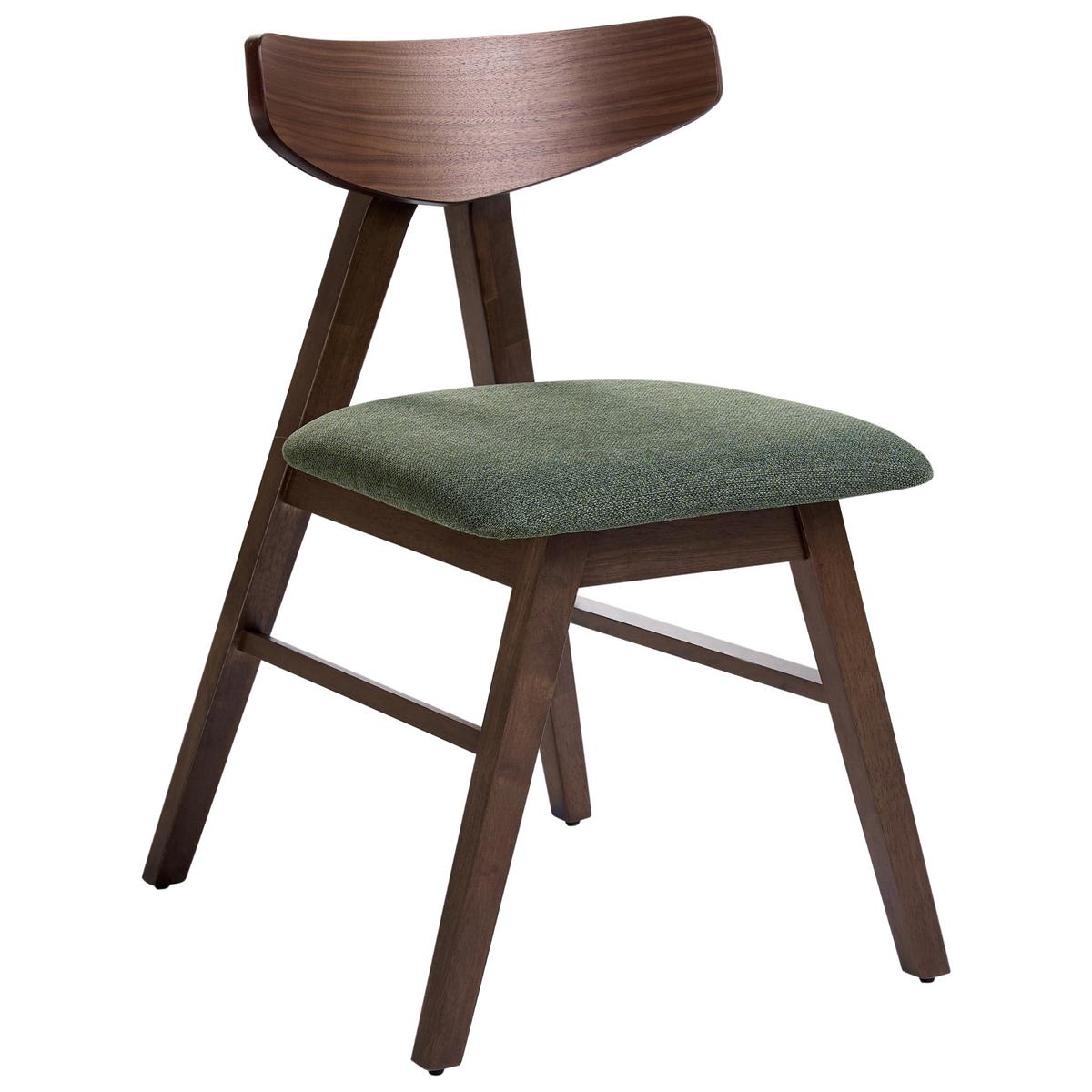 ESSZIMMERSTUHL 2er-Set Holz Braun/Grün Lacota - Dunkelbraun, Holz (50/77/58cm) - Beliani