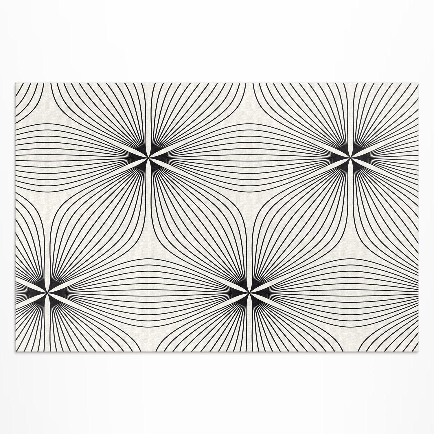 TEPPICH 140x210 cm Stilvolle Blumen Dunkle Linien - Creme, Kunststoff (140/210cm) - Wallfluent