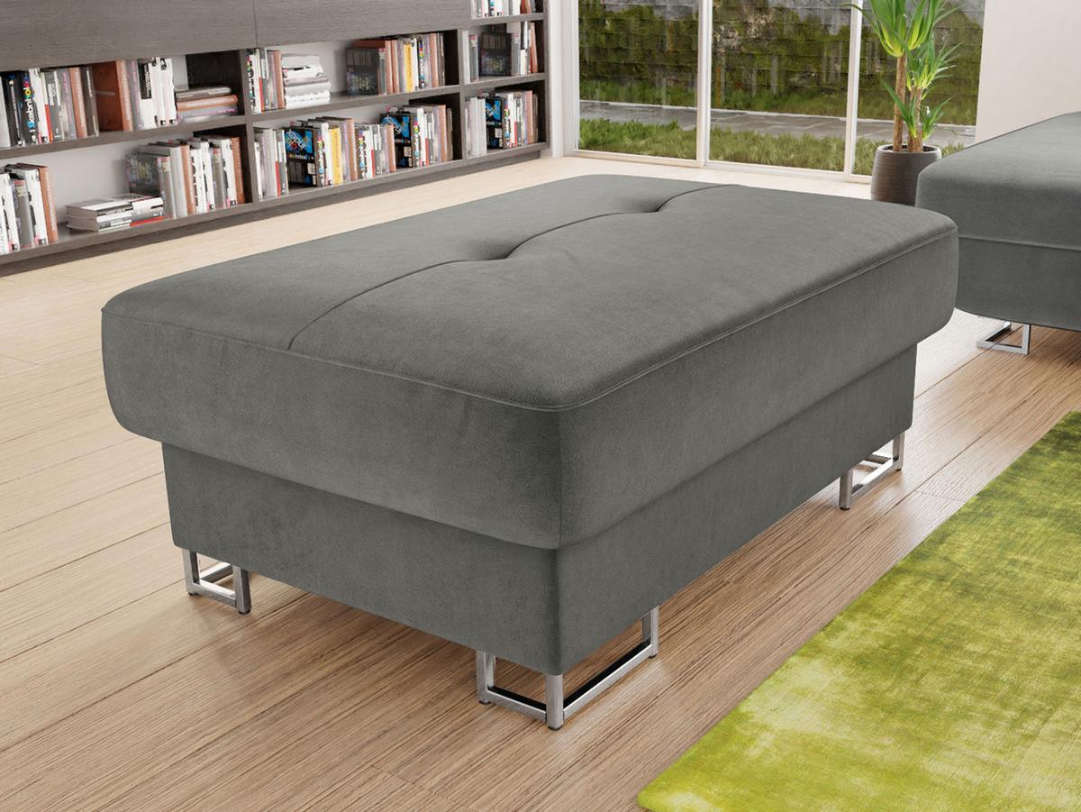 POLSTERHOCKER Cotere - Greige/Silberfarben, Holz/Textil (104/42/67cm) - MIRJAN24