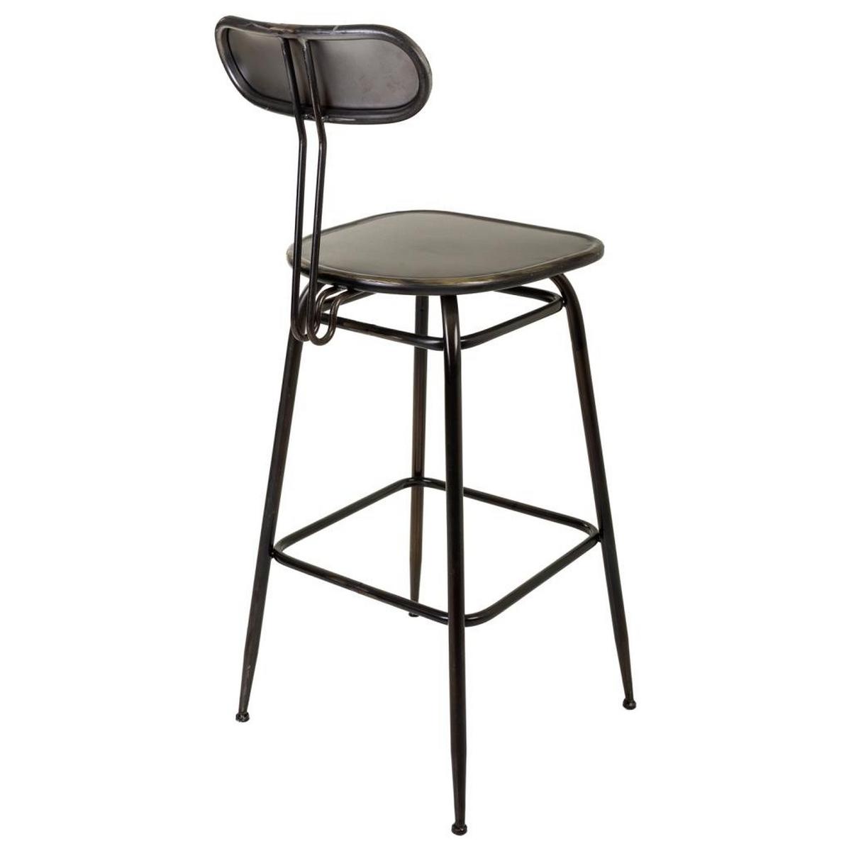 BARHOCKER aus Metall, braun, 45x36x106cm - Schwarz, Metall (45/106/36cm) - Wanderlust