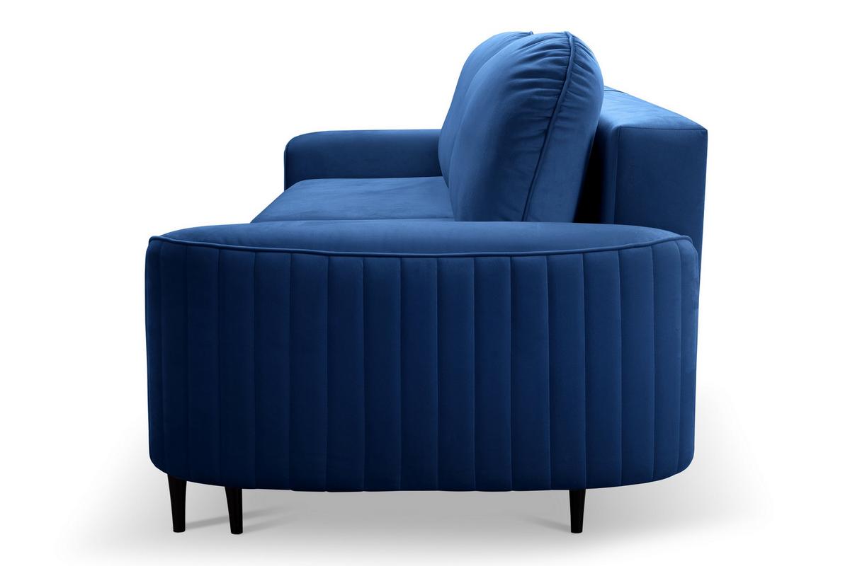 BETTSOFA FILO Blau Velours-Stoff mit Schlaffunktion - Blau, Holz (244/92/102cm) - MASSENO