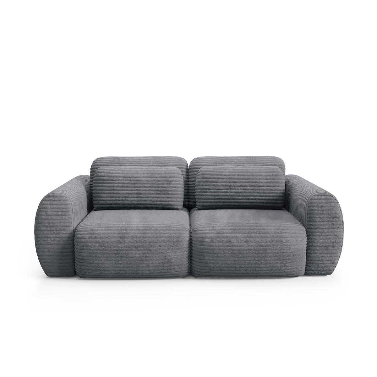 SOFA Camilla 3 Sitzplätze Dunkelgrau - Grau, Holz (266/95/121cm) - Petits-meubles