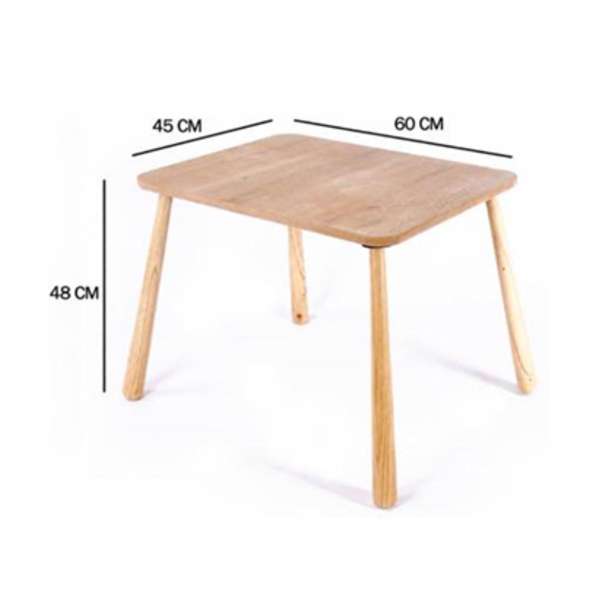 KINDERTISCH mit massivholzbeinen 60/45/54 cm - Eichefarben, Holzwerkstoff (60/48/46cm) - Calicosy