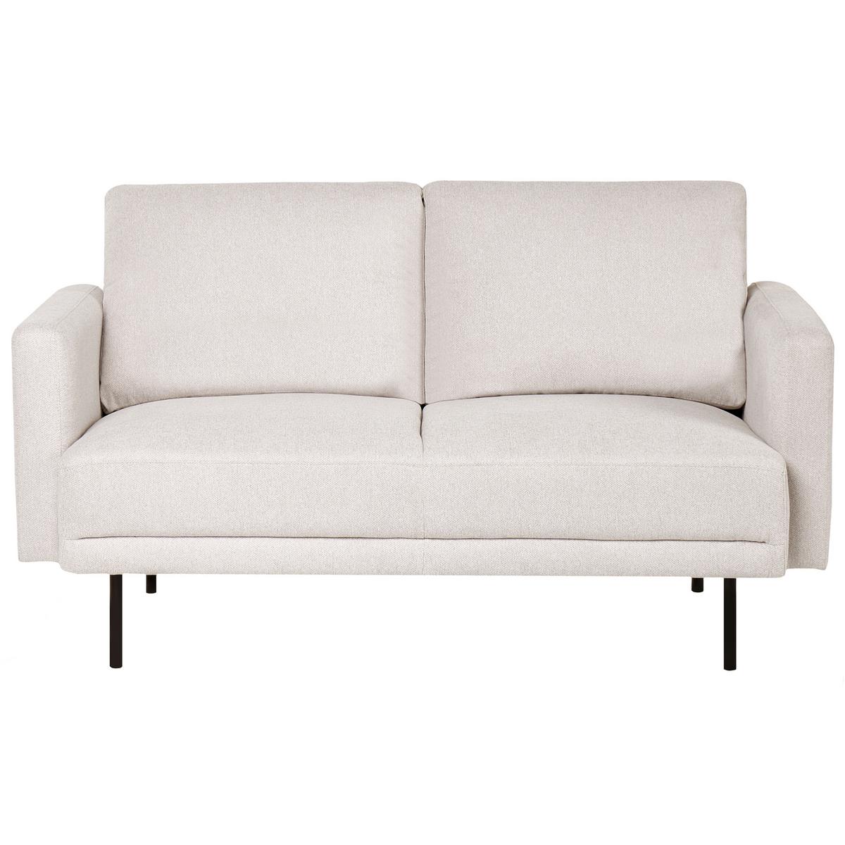 SOFA-SET 2-Sitzer Stoff Hellbeige Breda - Beige/Schwarz, Textil (250/85/85cm) - Beliani