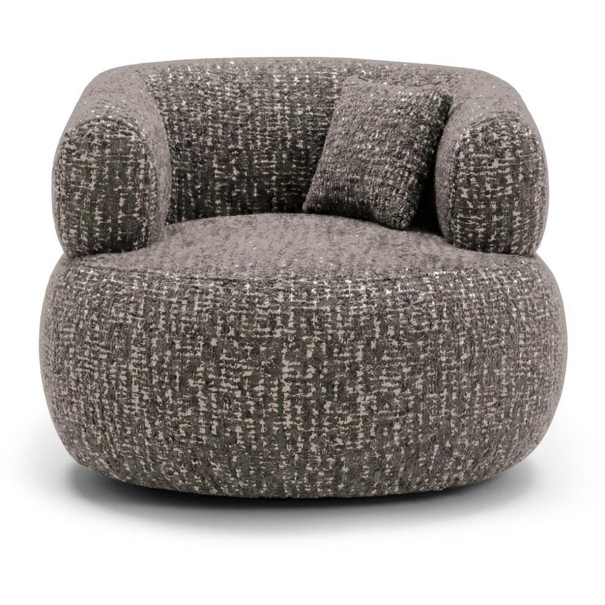 SESSEL Laila, Drehsessel mit runder Form, Braun, Geflecht-Stoff - Braun, Textil (95/75/97cm) - Beautysofa