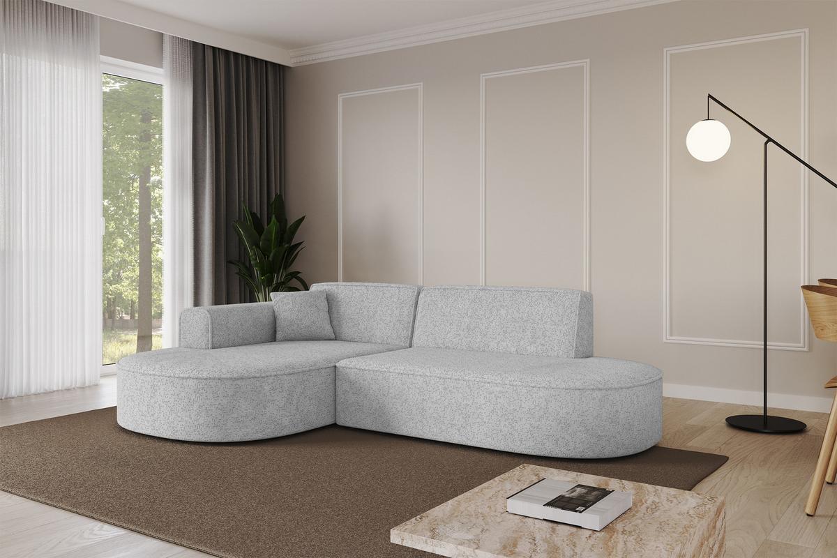 ECKSOFA Ottomane Links MARI-L1 - 243x171x79 cm Grau Tissu - Schwarz/Grau, Holzwerkstoff/Kunststoff (243/171cm) - ALTDECOR