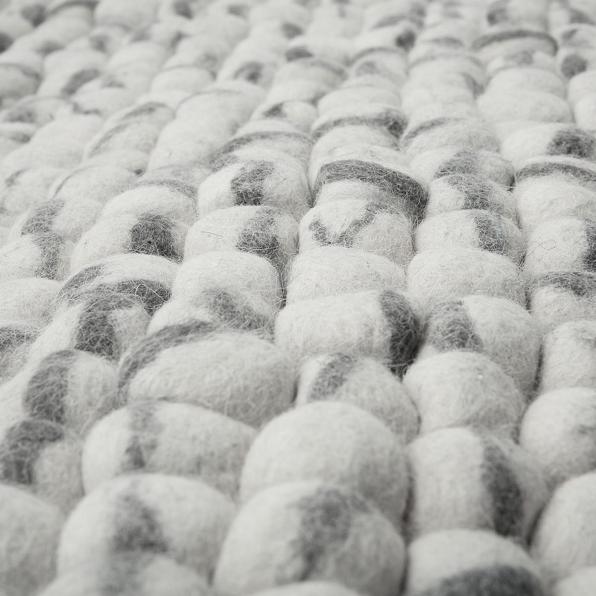 FILZKUGELTEPPICH Amdo 230/160 cm - Grau, Textil (160/230cm) - Beliani