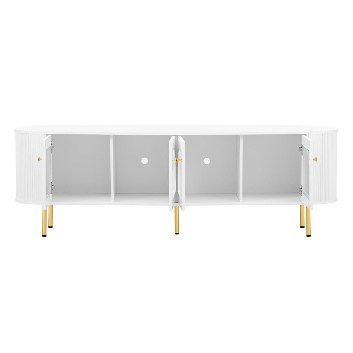 TV-ELEMENT Weiß 170/35/55 cm - Weiß, Glas/Holz (170/55/35cm) - Urban Meuble