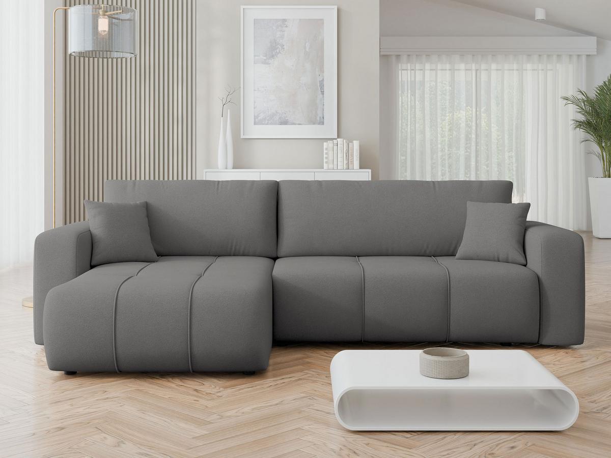 ECKSOFA Furyn Maxi - Dunkelgrau/Schwarz, Holz/Kunststoff (274/145cm) - MIRJAN24